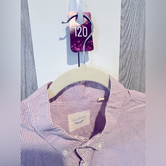 120. Islington Oxford Shirt XXL (Red/Black/Charcoal Gray) - Picture 3 of 6